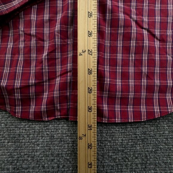 Brooks Brothers Button Up Shirt Men Long Sleeve Cotton Regent Large Red Plaid - Picture 4 of 13